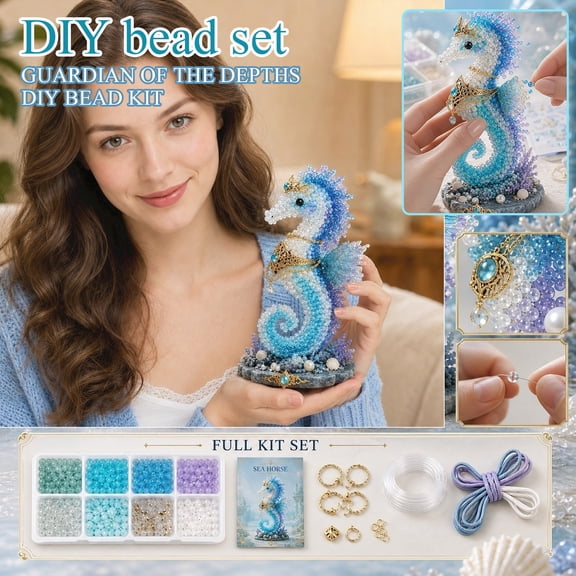 Mythical Ocean DIY Bead Kit, 3D Beaded Animal Kit, Compact Hobby Pack With Pattern Handbook, Practical Supply For Seasonal Craft And Present Preparation Turtle