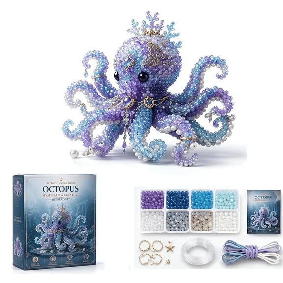 Mythical Ocean DIY Bead Kit, 3D Beaded Animal Kit, Multi-Style Sea Animal Blueprint, Complete Beading Tools For Home Handmade Embroidery Work Dolphin