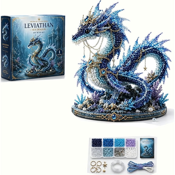 Mythical Ocean DIY Bead Kit for Beginners, 3D Beaded Animal Making Kit, Underwater Creature Bead Embroidery Craft Set