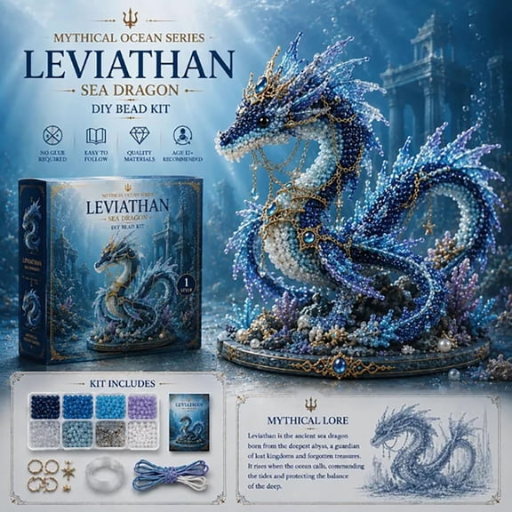 Mythical Ocean DIY Bead Kit for Beginners, 3D Beaded Animal Making Kit with Instructions, Underwater Creature Craft Set