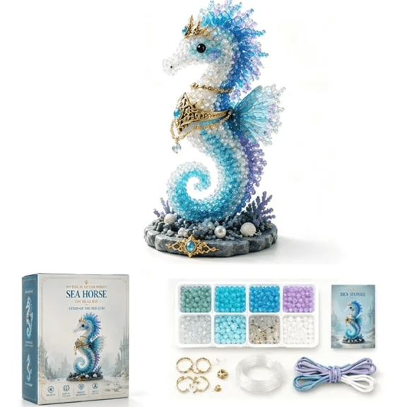 Mythical Ocean DIY Bead Kit for Beginners – 3D Beaded Animal Making Kit with Step-by-Step Instructions, for Beginners & Craft Enthusiasts Seahorses