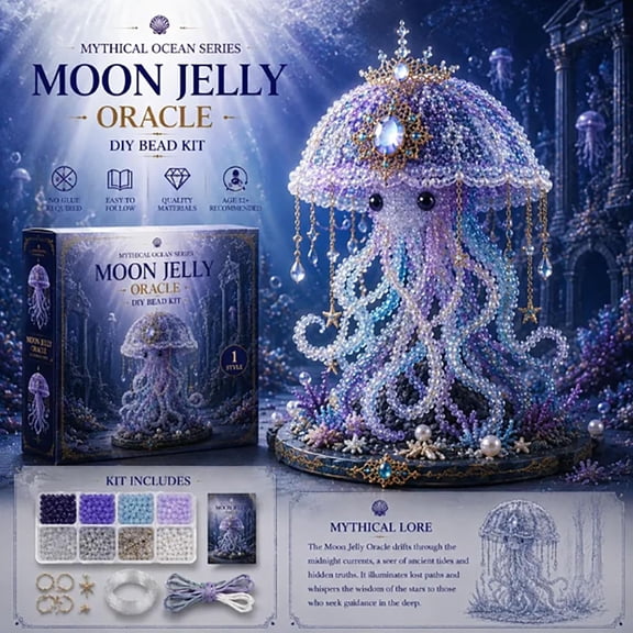 Mythical Ocean DIY Bead Kit for Relaxation, 3D Beaded Animal Making Set for Beginners, Screen Free Underwater Creature Craft