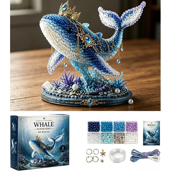 Mythical Ocean DIY Bead Kit for Screen Free Time, 3D Beaded Animal Making Set for Beginners, Underwater Creature Craft