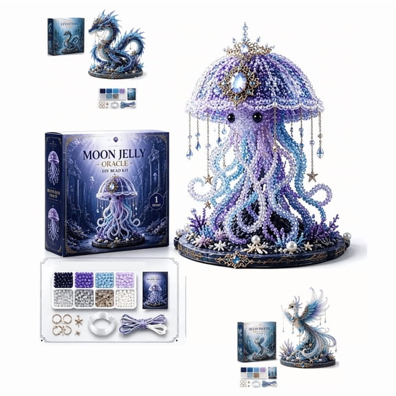 Mythical Ocean DIY Bead Kit for Teens & Adults, 3D Beaded Animal Making Set for Beginners, Underwater Creature Craft
