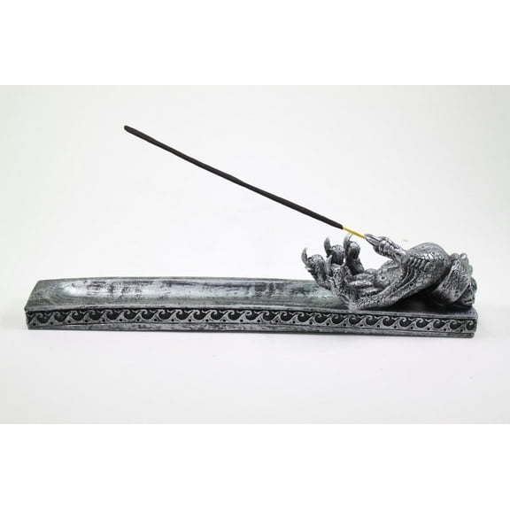 Mythical Silver Western Dragon Claw Incense Burner Holder Dark Legend Medieval Magical Halloween Party Home Decor Gift