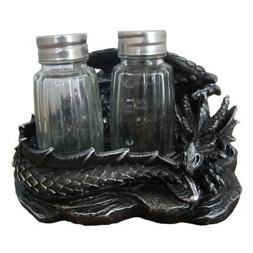 Mythical Sleeping Dragon Glass Salt and Pepper Shaker Set with
