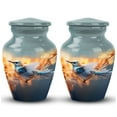 thumbnail image 1 of Mythical Sparrow Yellow Flowers Remembrance Urn - Small Keepsake Urns For Human Ashes - Cremation Urns For Adult Ashes Women - Memorial Urns For Men Ashes Adult Male (Size - 3Inch, 2Pcs), 1 of 5