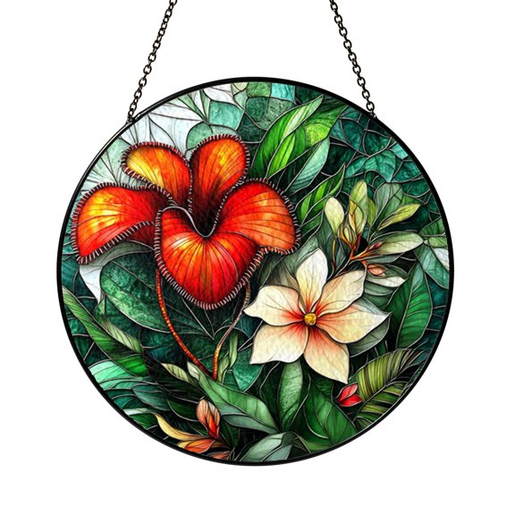 Mythical Venus Flytrap Stained Glass Style Suncatcher – Decorative Window Hanging Gift