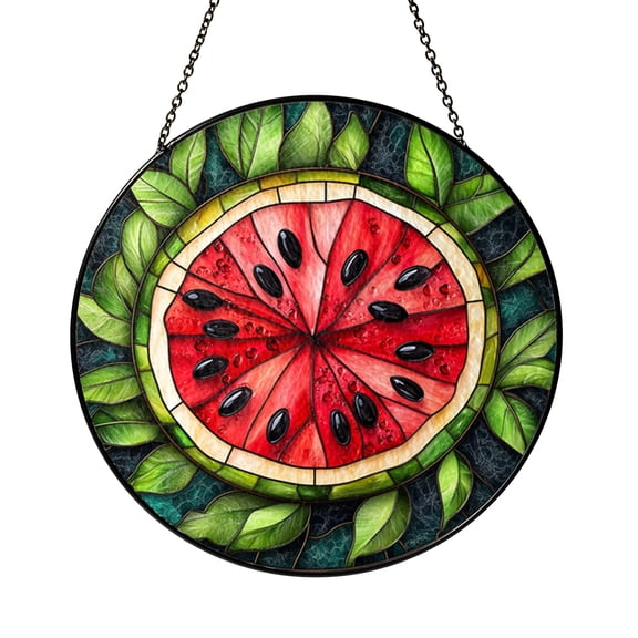 Mythical Watermelon Slice Acrylic Stained Glass Suncatcher – Decorative Window Hanging Gift