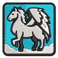thumbnail image 1 of Mythical Winged Horse Pegasus Applique Multi-Color Embroidered Hook & Loop Patch - 3.5 Inch Large, 1 of 5
