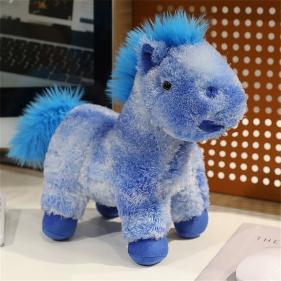 Mythical Winged Pegasus Stuffed Animal Decorative Plush Flying Horse Companion Cuddly Soft Fantasy Creature 10inch Blue
