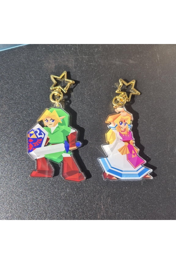 Mythical masters 2.5in Keychains - Link, zelda - legend of zelda - Retro Low poly inspired (1 keychain)