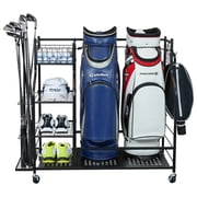 Mythinglogic Golf Storage Garage Organizer, Golf Bag Storage Stand and Other Golfing Equipment Rack