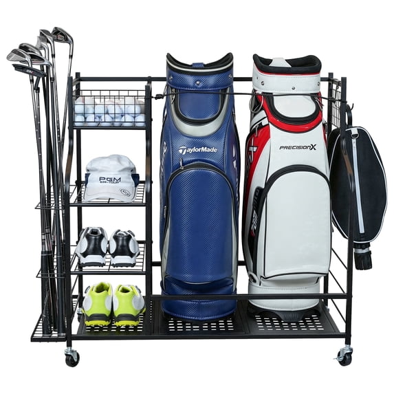 Mythinglogic Golf Storage Garage Organizer, Golf Bag Storage Stand and Other Golfing Equipment Rack