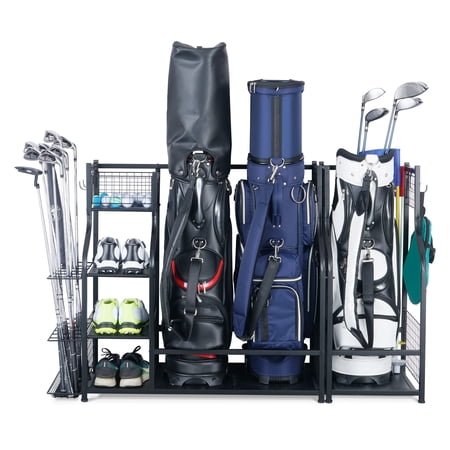 Mythinglogic Golf Storage Rack Golf Organizer Golf Bag Storage Stand Rack Golf Sports Equipment Rack Extra Large Design for Golf Clubs Accessories