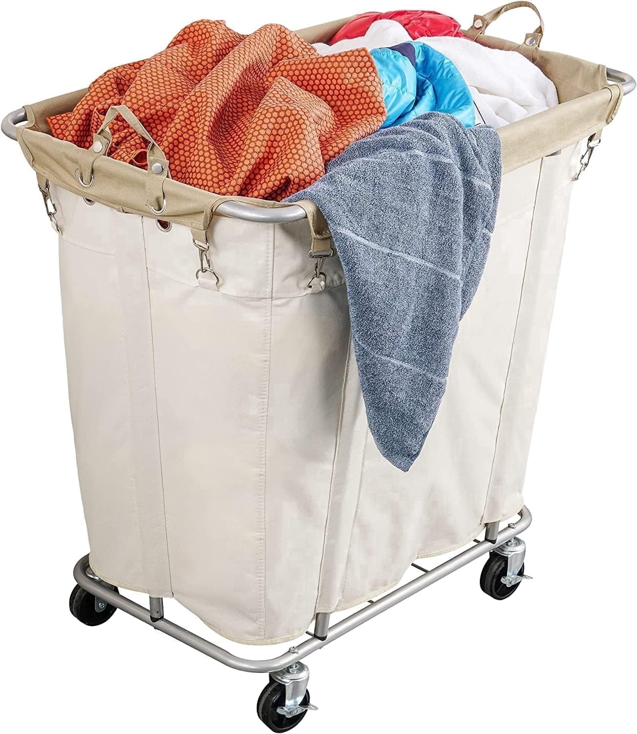 Mythinglogic 320L Large Rolling Laundry Hamper with Wheels, Steel Frame Waterproof Oxford Cloth Basket