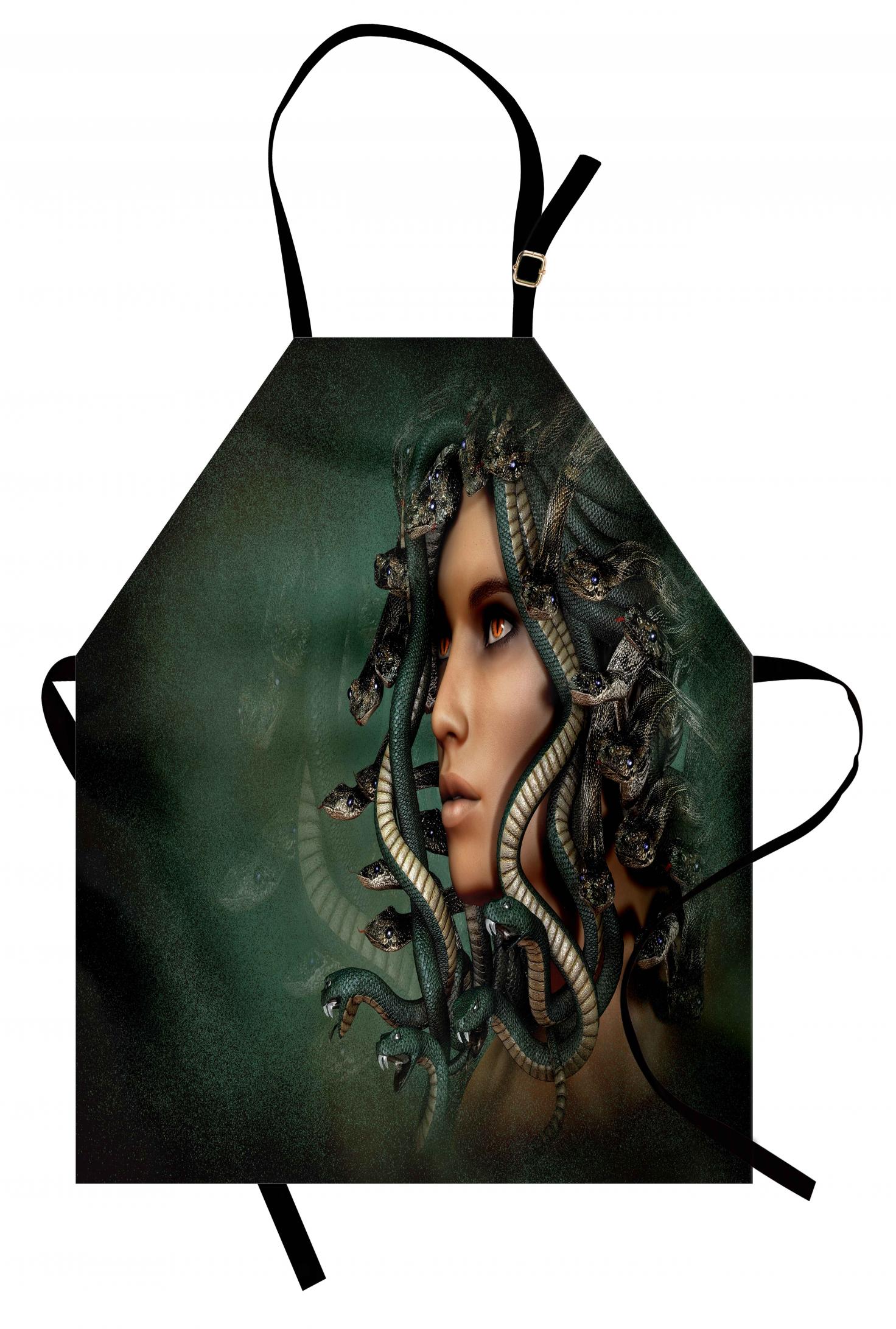 Mythological Apron Spiritual Woman with Snakes on Her Head Sacred ...