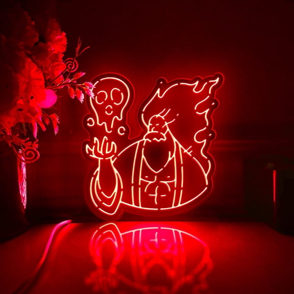Mythological Hades Led Light Box, Dimmable Neon-Like Light Signs USB Power for Wall Decor Bedroom Decoration, RGB Light (WxH) 16"x16"
