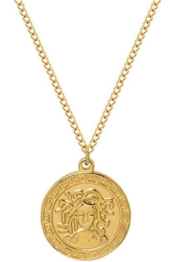 Mythology Medusa  18K Gold Plated Necklace,Ancient Greek Symbol Amulet Medal Necklace