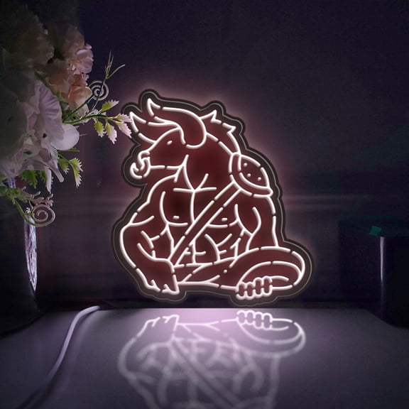 Mythology Minotaur Led Light Box, Dimmable Neon-Like Light Signs USB Power for Wall Decor Bedroom Decoration, Static Light (WxH) 11"x12"