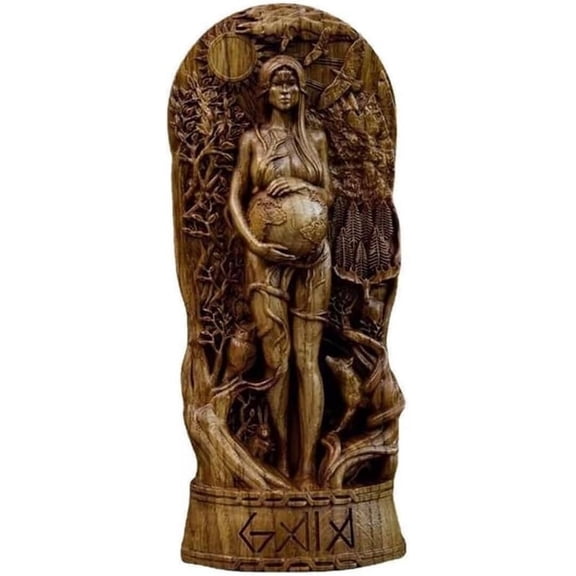 Mythology Mother of Earth Gaia Statue,Myth Sculpture Resin Statue Altar Witch Statue,Creative Desk Decoration