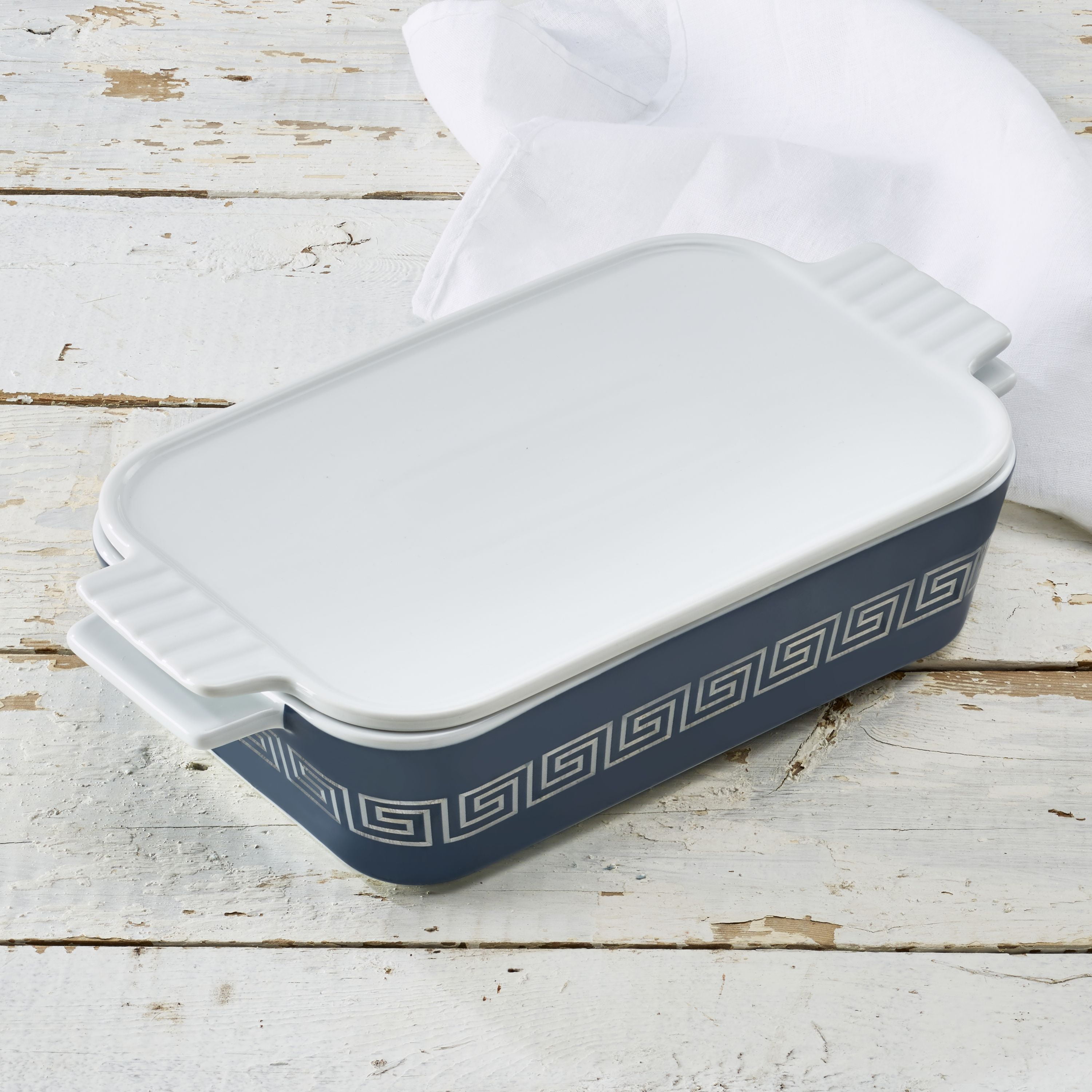 Wilmax WL-997015/A 21 oz White Porcelain Baking Pot with Lid, Pair