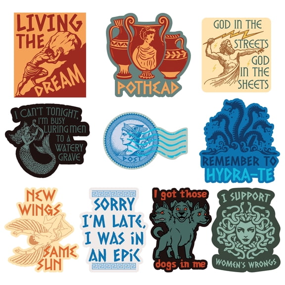 Mythology Sticker Extra Large Stickers for Adults Funny Folklore Adhesives with Memes