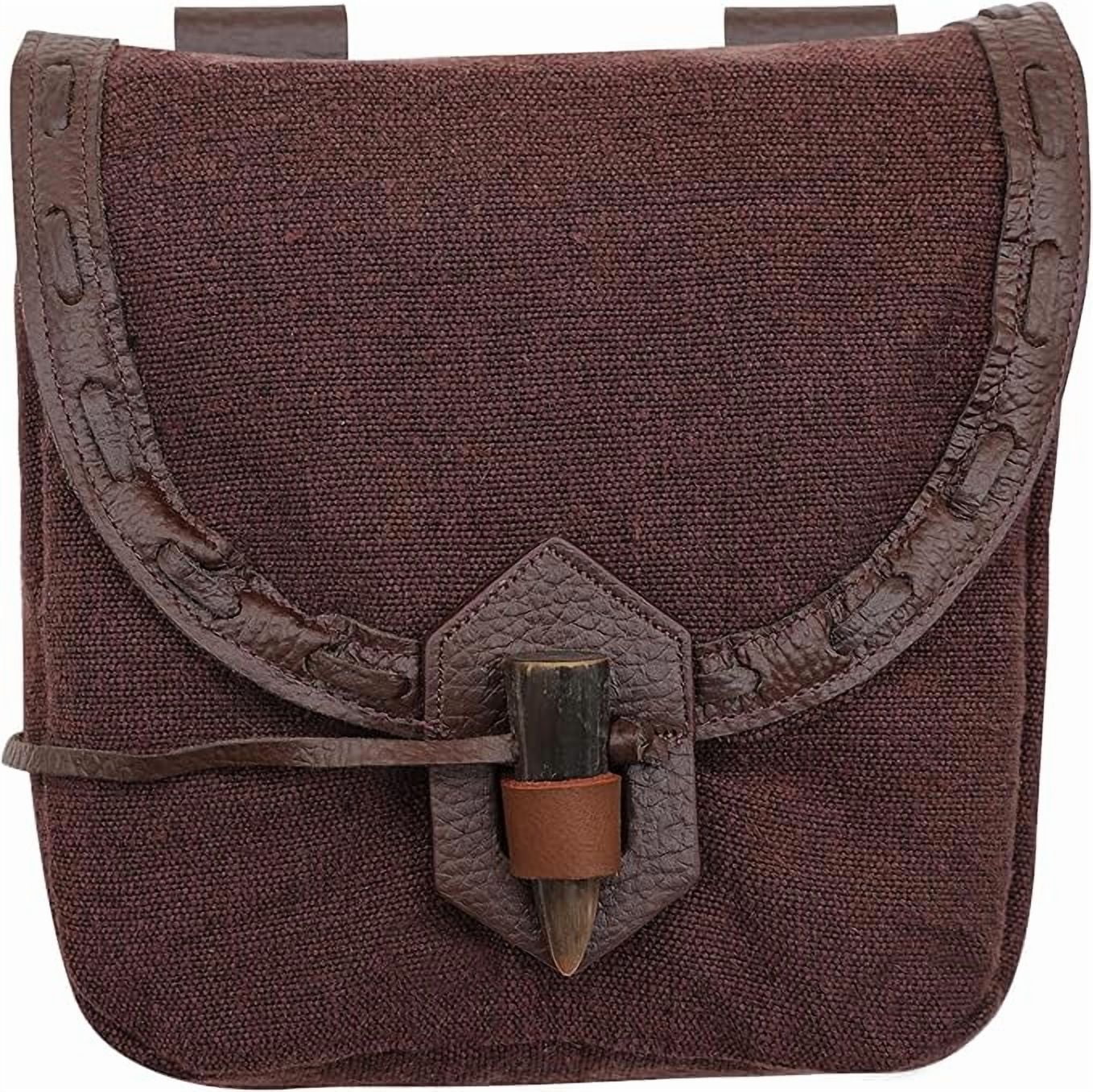 Mythrojan - Riñonera De Joyería Medieval Renacentista LARP Para Disfraz De Recreación Histórica, Cosplay, Accesorios De Escenario, Color Café Oscuro, Azul Marino (Midnight Navy Blue), Height - 5.5" X