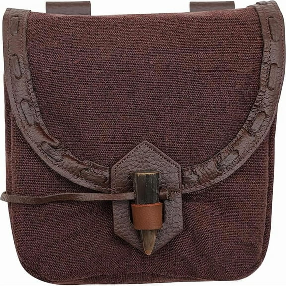Mythrojan Belt Pouch Viking Brown Canvas Belt Bag Medieval Renaissance Costume Accessories