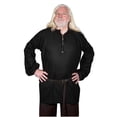 thumbnail image 1 of Mythrojan Medieval Viking Shirt Black Cotton Renaissance Unisex Tunic Costume for Larp Knight Cosplay Costume, Renaissance Tunic Shirt - Small, 1 of 2
