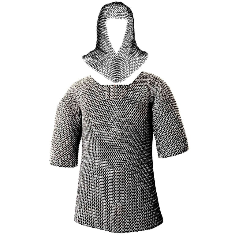 Blackened Steel Chainmail Coif