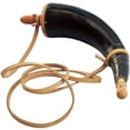 thumbnail image 1 of Mythrojan Hand-Carved Black Powder Horn for Rifles Civil War Reenactment Accessories, with Leather Strap (1), 1 of 7