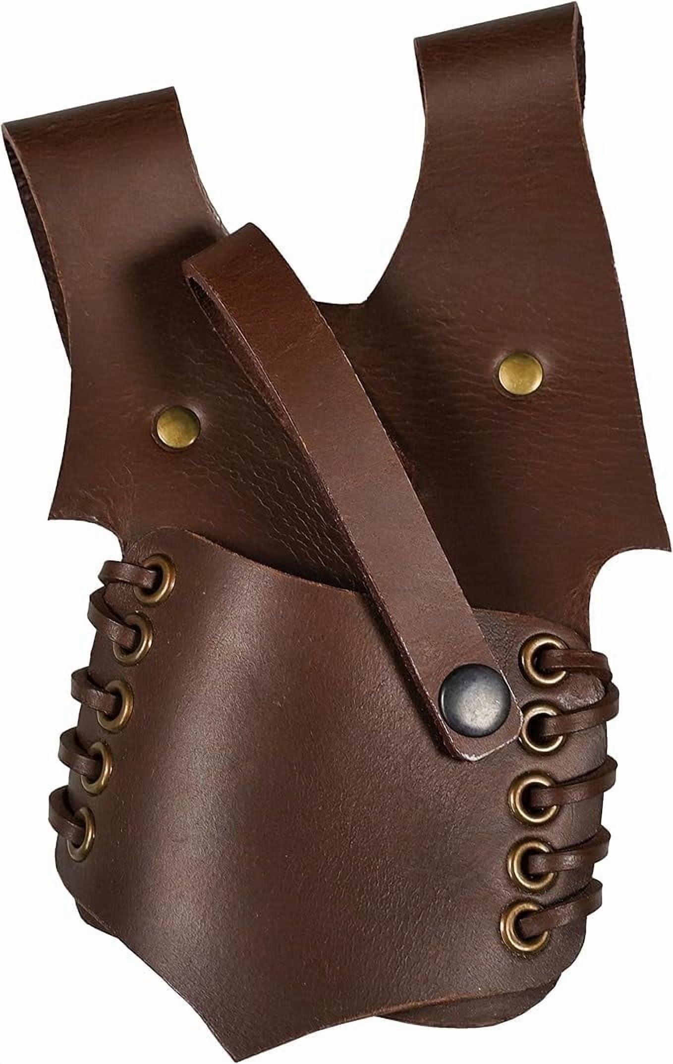 Mythrojan Ranger Frog, Ideal for Warrior Knight Ranger SCA LARP, Adjustable Full Grain Leather - Brown