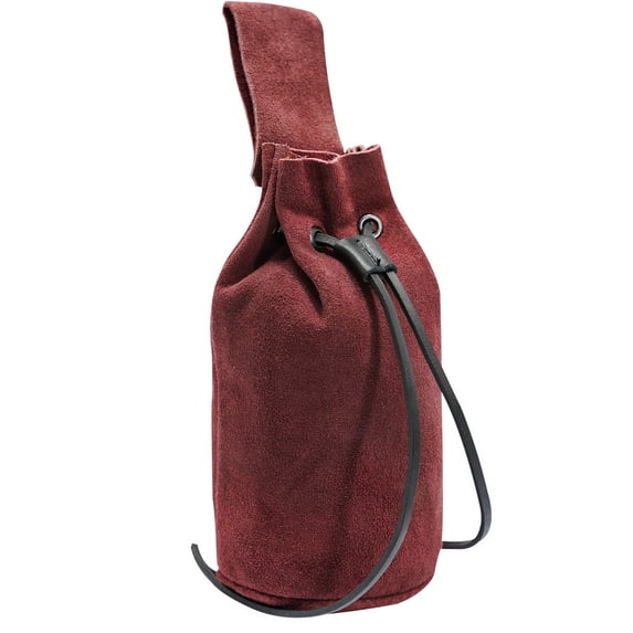 Mythrojan Medieval Pouch Renaissance Costume Accessories Drawstring Suede Belt Bag Jewelry Dice Bag Pirate Hip Pouch Larp Waist Bag Cosplay Coin Purse - Wine Red