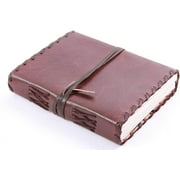 Handmade Leather Journal Writing Notebook Diary Leather Bound Notepad for Men & Women (5" x 7")
