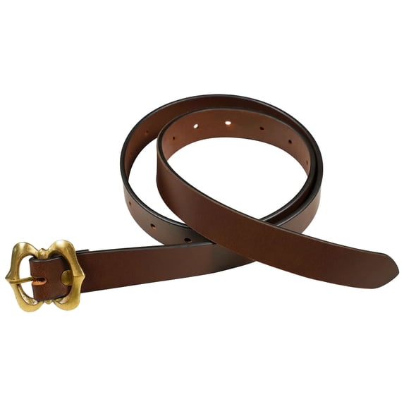 Mythrojan Medieval Leather Belt Viking Waist Belt with Brass Buckle for Medieval Events, LARP, Renaissance, Ren Faire, Halloween Parties - Brown, 60 Inches