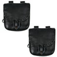 thumbnail image 1 of Mythrojan Viking Leather Belt Bag Medieval Renaissance Costume Accessories LARP Waist Bag Cosplay Coin Purse Antique Vintage Coin Pouch - Black, 8" x 7" - Set of 2, 1 of 8