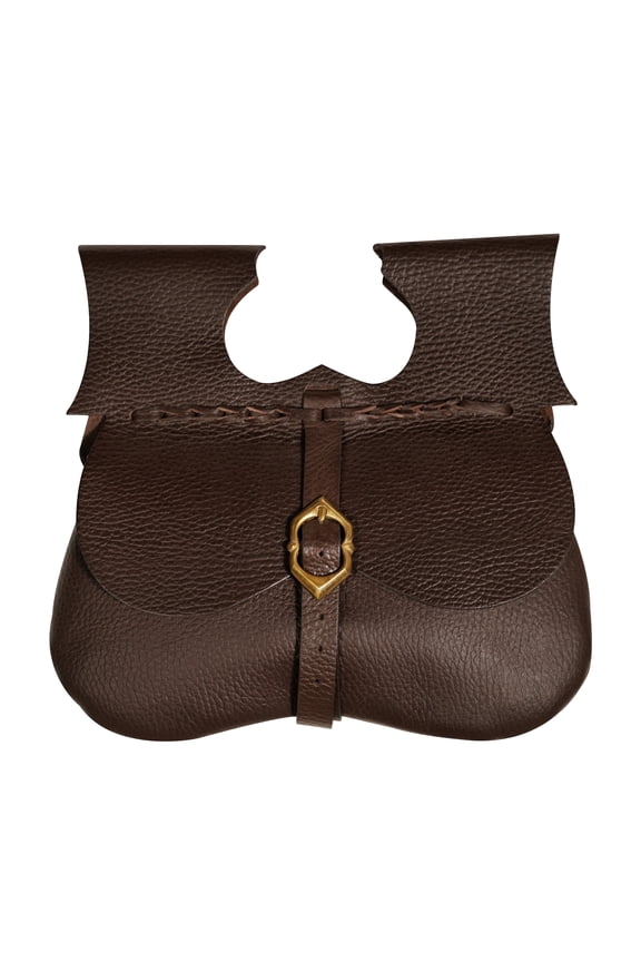 Medieval Leather Waist Pouch Pirate Hip Pouch Renaissance Costume Accessories Larp Cosplay Coin Purse Bag - Brown