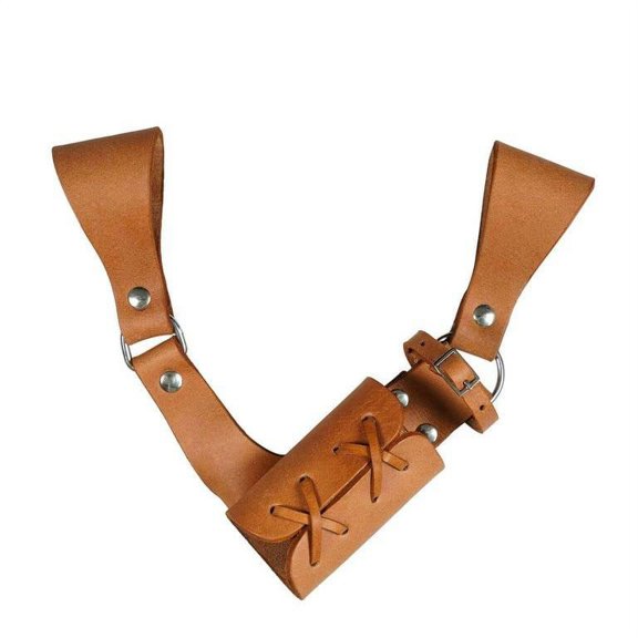 Mythrojan Medieval Left Hand Leather Sword Frog Universal Rapier Broadsword and Cutlass - Blue