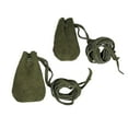 thumbnail image 1 of Mythrojan Drawstring Suede Leather Pouches, Native American Style Handmade Mini Pouches for Storing Dice, Coin, Medicine, Jewelry - Large 3" x 4", Small 2.5" x 3.5", Green - Pack of 2, 1 of 6