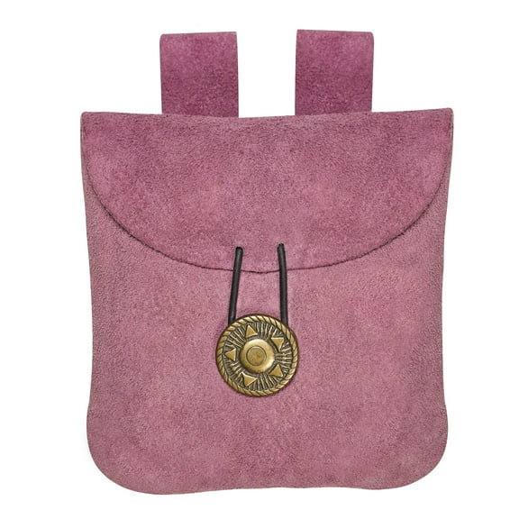 Mythrojan Medieval Renaissance Suede Jewelry Belt Pouch LARP Costume Waist Bag – Purple