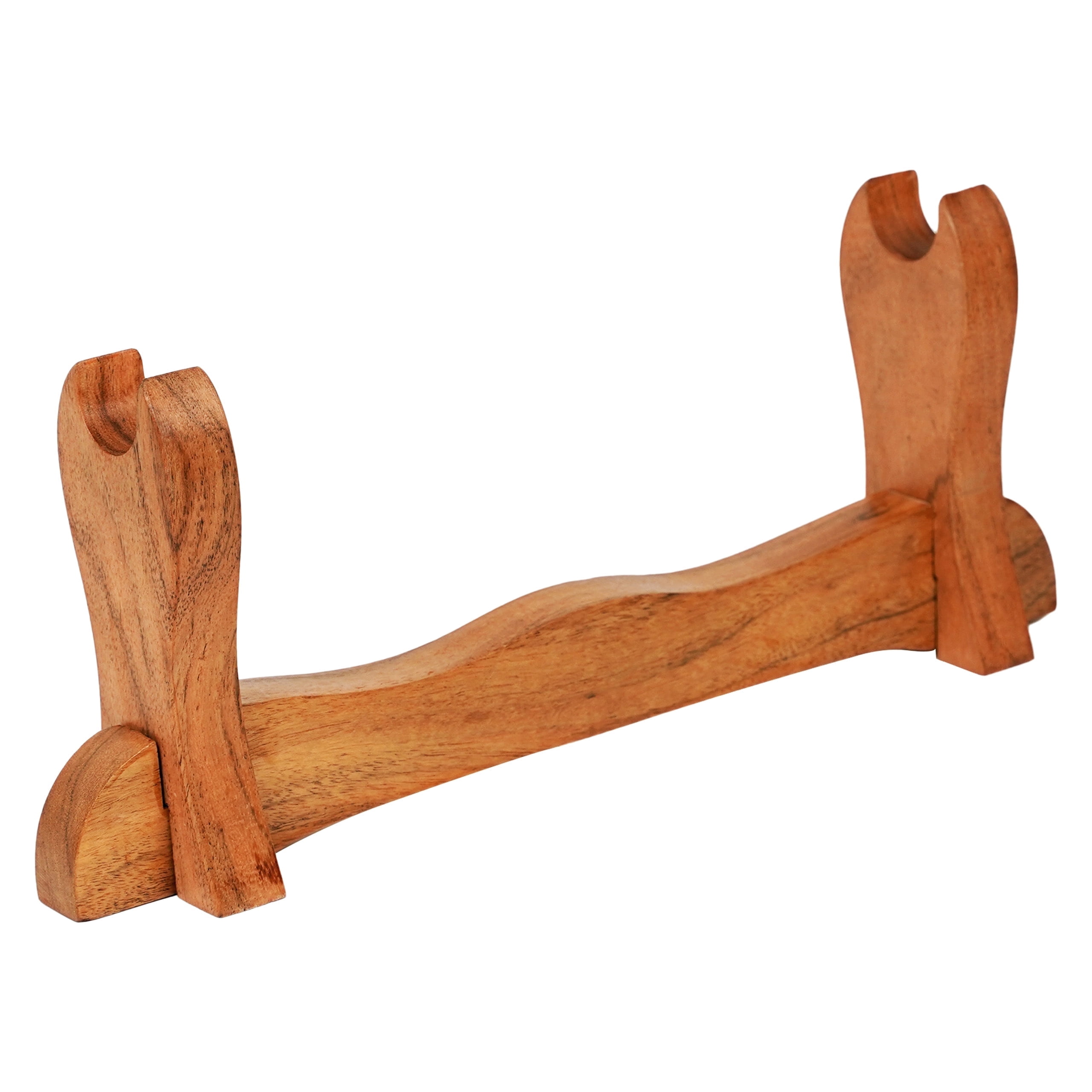 Mythrojan Medieval Sword Stand Solid Wood Horizontal Display Rack for Katana Stand, Samurai, Gladiator, Crusader Swords, 1-Tier