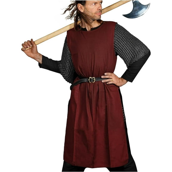 Mythrojan Medieval Tunic Tabard for Reenactment LARP SCA - Brown, S/M