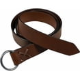 thumbnail image 1 of Mythrojan Tan Leather Viking Belt Medieval O Ring Belt for LARP Renaissance Cosplay, 1 of 6