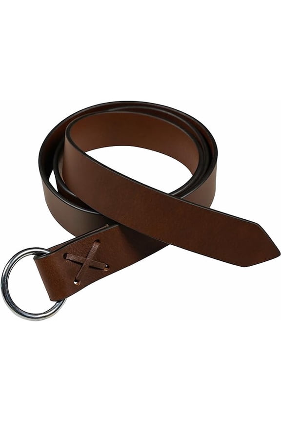 Tan Leather Viking Belt Medieval O Ring Belt for LARP Renaissance Cosplay