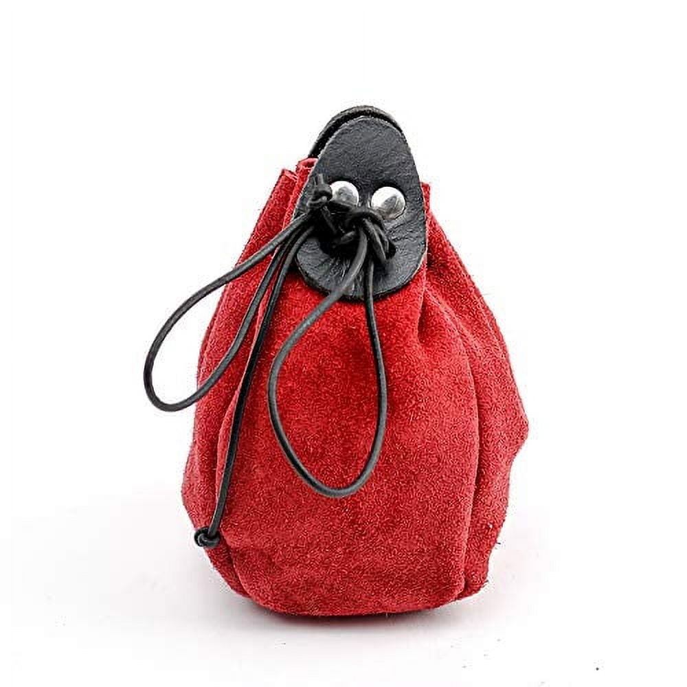 Mythrojan Suede Leather Coin Pouch Jewelry Bag Drawstring