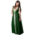 thumbnail image 1 of Mythrojan Medieval Traditional Women's Renaissance Irish Celtic Dress Overdress Adult Costume, Chemise with Over Dress Medieval Renaissance Costume SCA LARP - Green, L/XL, 1 of 7