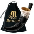 thumbnail image 1 of Mythrojan Medieval Beer Drinking Horn, 21.9 oz, Genuine Horn and Leather, 1 of 8