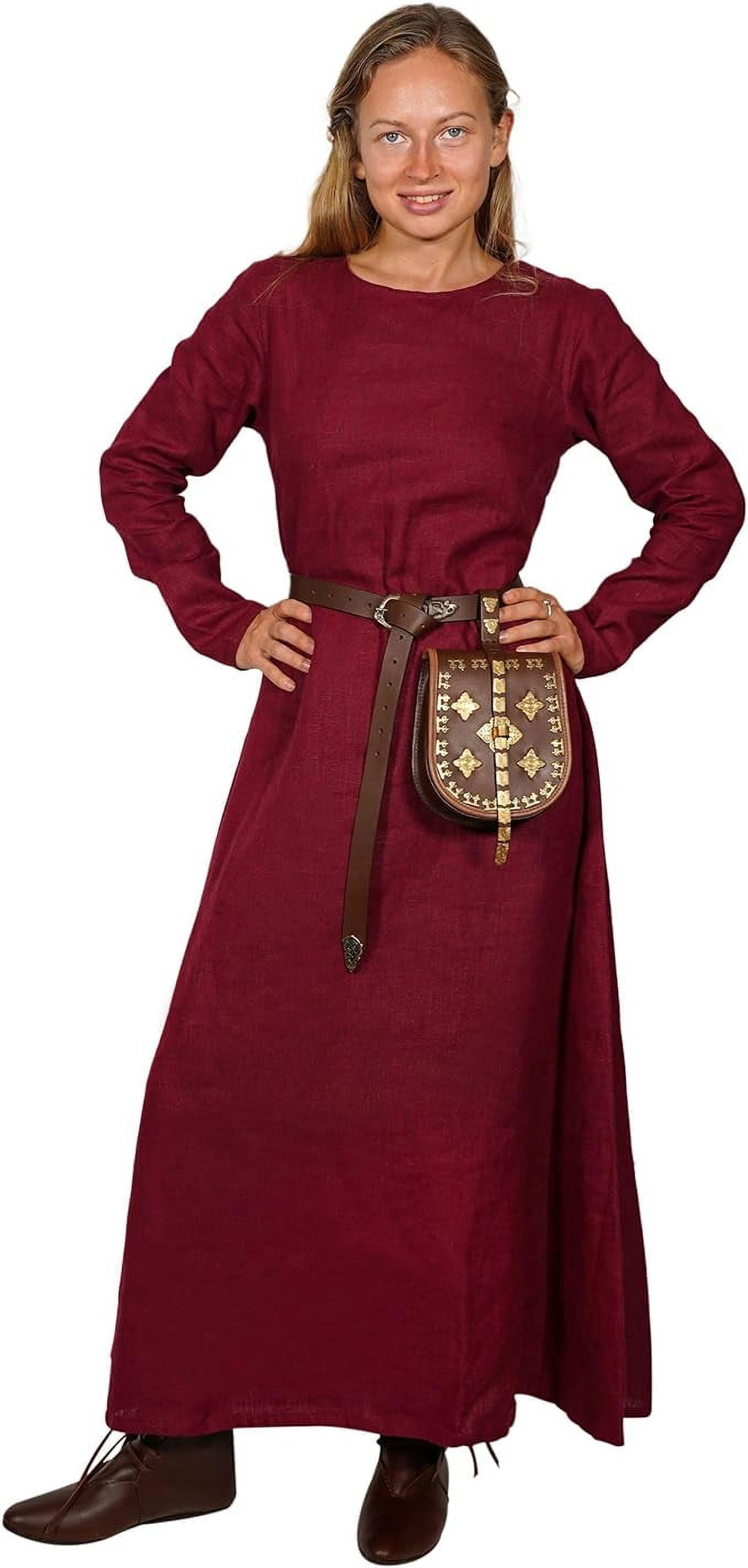 Mythrojan Viking Linen Lady Dress Helga Vintage Full Sleeves Overdress diy-viking-womens-costume-at-enrique-schoenberg-blog