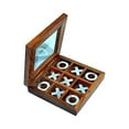 thumbnail image 1 of Mythrojan Wooden Tic Tac Desktop Game Toy Handmade Crosses Travel Board Game, 1 of 6